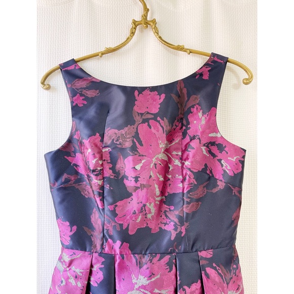 Navy and fuschia floral sleeveless Eliza J cocktail dress - Picture 5 of 5